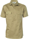 DNC Cotton Drill Close Front Work Shirt - Short Sleeve (3203) Industrial Shirts DNC Workwear - Ace Workwear