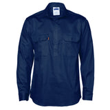 DNC Close Front Cotton Drill Shirt Long Sleeve (3204) Industrial Shirts DNC Workwear - Ace Workwear