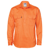 DNC Close Front Cotton Drill Shirt Long Sleeve (3204) Industrial Shirts DNC Workwear - Ace Workwear