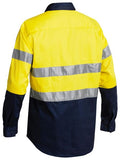 Bisley Two Tone Closed Front Hi Vis Long Sleeve Drill Shirt With Reflective Tape (BTC6456)