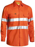 Bisley Cool Lightweight Gusset Cuff Hi Vis Long Sleeve Mens Shirt With Reflective Tape (BS6897)