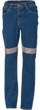 DNC Ladies Taped Denim Stretch Jeans CSR R/Tape (3339) Industrial Jeans With Tape DNC Workwear - Ace Workwear