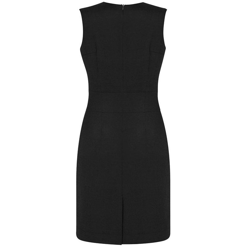 Biz Corporates Womens Sleeveless V Neck Dress (34021) Corporate Dresses & Jackets, signprice Biz Corporates - Ace Workwear
