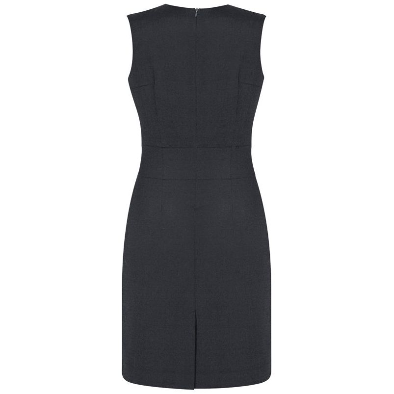 Biz Corporates Womens Sleeveless V Neck Dress (34021) Corporate Dresses & Jackets, signprice Biz Corporates - Ace Workwear