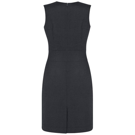Biz Corporates Womens Sleeveless V Neck Dress (34021) Corporate Dresses & Jackets, signprice Biz Corporates - Ace Workwear