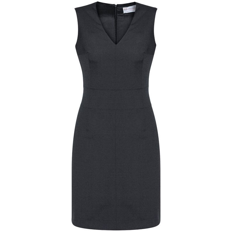Biz Corporates Womens Sleeveless V Neck Dress (34021) Corporate Dresses & Jackets, signprice Biz Corporates - Ace Workwear