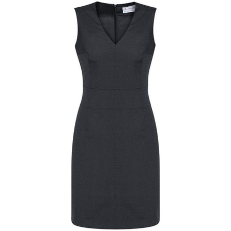Biz Corporates Womens Sleeveless V Neck Dress (34021) Corporate Dresses & Jackets, signprice Biz Corporates - Ace Workwear