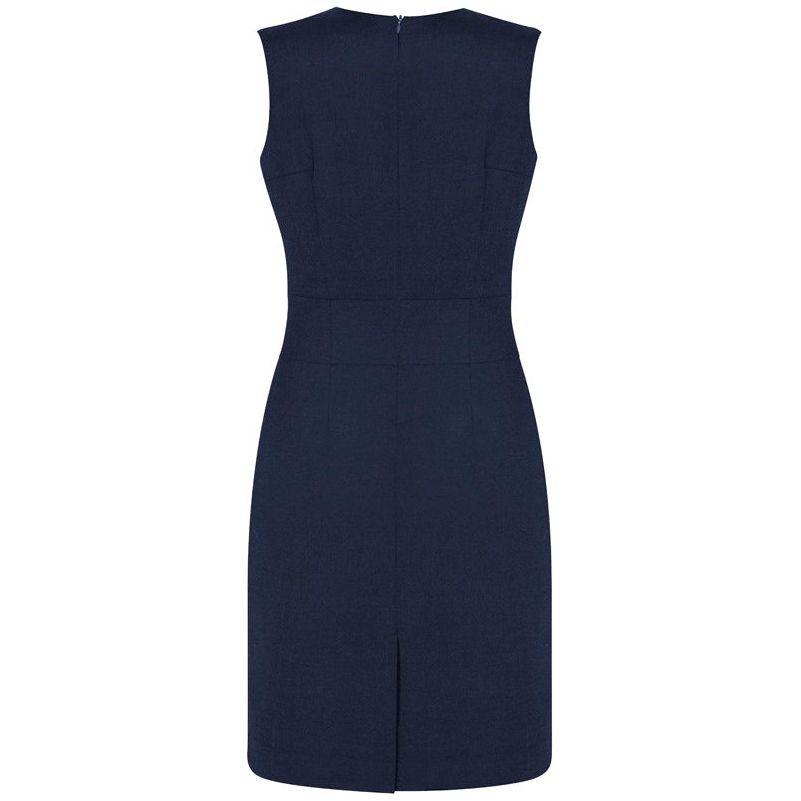 Biz Corporates Womens Sleeveless V Neck Dress (34021) Corporate Dresses & Jackets, signprice Biz Corporates - Ace Workwear