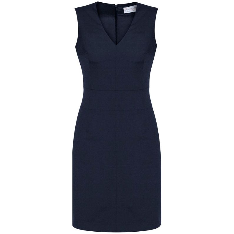 Biz Corporates Womens Sleeveless V Neck Dress (34021) Corporate Dresses & Jackets, signprice Biz Corporates - Ace Workwear
