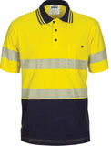 DNC Hi Vis Segment Taped Cotton Jersey Polo - Short Sleeve (3515) Hi Vis Polo With Tape DNC Workwear - Ace Workwear
