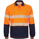 DNC Hi Vis Segment Taped Cotton Backed Polo - Long Sleeve (3518) Hi Vis Polo With Tape DNC Workwear - Ace Workwear