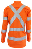 DNC Ladies Ladies HiVis 3 way vented "X" back & Bio-motion taped shirt (3544) Hi Vis Shirts With Tape DNC Workwear - Ace Workwear