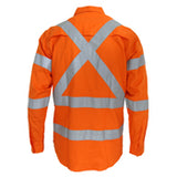 DNC Hi Vis 3 Way Vented "X" Back & Biomotion Taped Shirt NSW Rail Compliant (3545) Hi Vis Shirts With Tape DNC Workwear - Ace Workwear