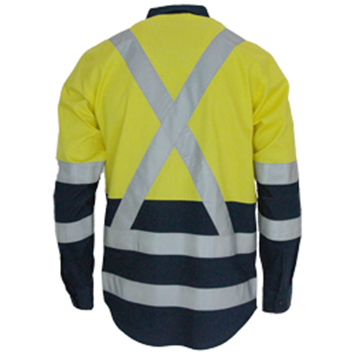 DNC Hi Vis 2 Tone Light Weight Cotton Bio-Motion & "X" Back Shirt (3547)