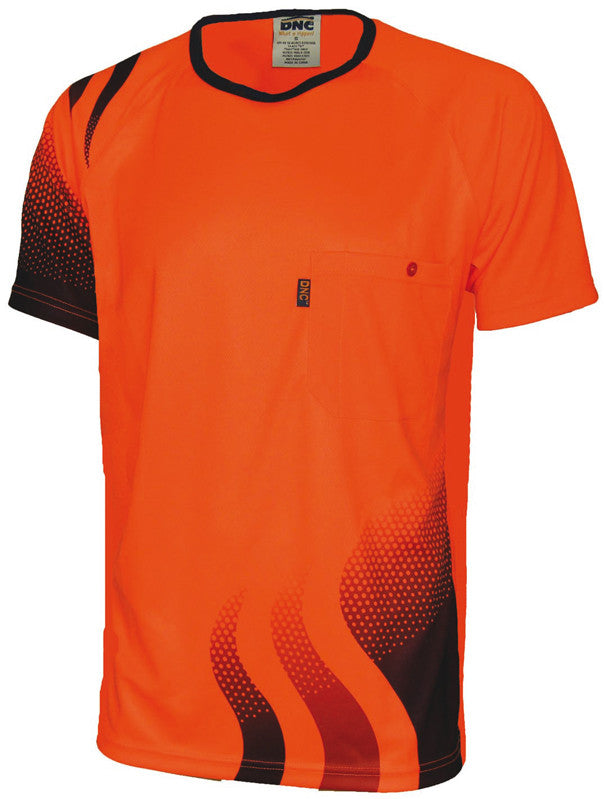 DNC Hi Vis Wave Sublimated T-shirt (3562) Hi Vis Tees & Singlet DNC Workwear - Ace Workwear