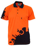DNC Hi Vis Sublimated Blot Polo Short Sleeve (3567) Hi Vis Polo With Designs DNC Workwear - Ace Workwear