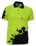 DNC Hi Vis Sublimated Blot Polo Short Sleeve (3567) Hi Vis Polo With Designs DNC Workwear - Ace Workwear