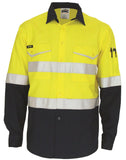 DNC Two-Tone RipStop Cotton Cool Shirt with Reflective CSR Tape L/S (3588) Hi Vis Shirts With Tape DNC Workwear - Ace Workwear