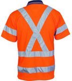 DNC Hi Vis Day/Night Cool Breathe Polo Shirt with Cross Back R/Tape Short Sleeve (3712) Hi Vis Polo With Tape DNC Workwear - Ace Workwear