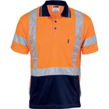 DNC Hi Vis Day/Night Cool Breathe Polo Shirt with Cross Back R/Tape Short Sleeve (3712) Hi Vis Polo With Tape DNC Workwear - Ace Workwear