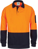 DNC Hi Vis Rugby Top Windcheater with Two Side Zipped Pockets (3727) Hi Vis Jumpers DNC Workwear - Ace Workwear