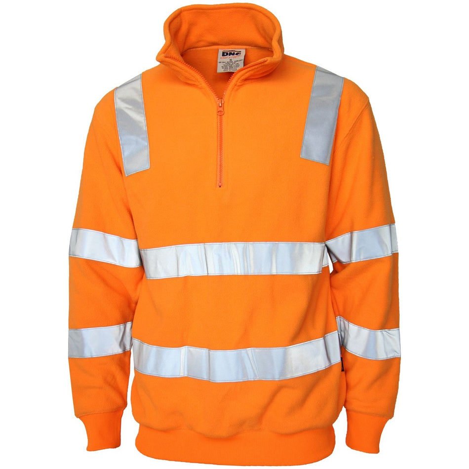 DNC Hi Vis Vic Rail 1/2 Zip Polar Fleece (3731) - Ace Workwear