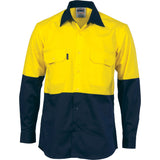 DNC Hi Vis Cool-Breeze Vertical Vented Cotton Shirt - Long sleeve (3732) Hi Vis Shirts DNC Workwear - Ace Workwear