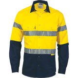 DNC Hi Vis two tone drill shirts with 3M8906 R/Tape - long sleeve (3736) Hi Vis Shirts With Tape DNC Workwear - Ace Workwear