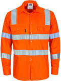 Hi Vis Day & Night Light Weight Vic Rail Compliant Cotton Shirt (3743) Hi Vis Shirts With Tape DNC Workwear - Ace Workwear