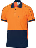 DNC HiVis Cool-Breathe Double Piping Polo - Short Sleeve (3753) Hi Vis Polo With Designs DNC Workwear - Ace Workwear