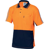 DNC HiVis Cool-Breathe Stripe Polo - Short Sleeve (3755) Hi Vis Polo With Designs DNC Workwear - Ace Workwear