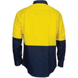 DNC Hi Vis R/W Cool-Breeze T2 Vertical Vented Cotton Shirt with Gusset Sleeves (3781) Hi Vis Shirts DNC Workwear - Ace Workwear