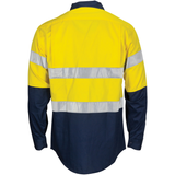 DNC Hi Vis Cool-Breeze T2 Vertical Vented Cotton Shirt with Gusset Sleeves (3784) Hi Vis Shirts With Tape DNC Workwear - Ace Workwear