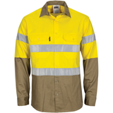 DNC Hi Vis Cool-Breeze T2 Vertical Vented Cotton Shirt with Gusset Sleeves (3784) Hi Vis Shirts With Tape DNC Workwear - Ace Workwear