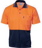 DNC Cotton Back Hi Vis Two Tone Fluoro Polo - Short Sleeve (3814) Hi Vis Plain Polo DNC Workwear - Ace Workwear