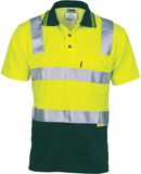 DNC Hi Vis Two Tone Cotton Back Polo Shirt with Reflective Tape Short Sleeve (3817) Hi Vis Polo With Tape DNC Workwear - Ace Workwear
