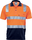 DNC Hi Vis Two Tone Cotton Back Polo Shirt with Reflective Tape Short Sleeve (3817) Hi Vis Polo With Tape DNC Workwear - Ace Workwear