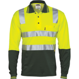 DNC Hi Vis Two Tone Cotton Back Polo Shirt with Reflective Tape Long Sleeve (3818) Hi Vis Polo With Tape DNC Workwear - Ace Workwear