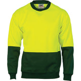 DNC HiVis Two Tone Fleecy Sweat Shirt (Sloppy Joe) Crew-Neck (3821) Hi Vis Jumpers DNC Workwear - Ace Workwear