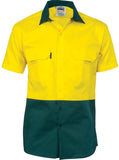 DNC Hi Vis 2 Tone Cool-Breeze Cotton Shirt - Short Sleeve (3839) Hi Vis Shirts DNC Workwear - Ace Workwear