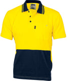 DNC Hi Vis Cool-Breeze Cotton Jersey Polo Shirt with Under Arm Cotton Mesh - Short Sleeve (3845) Hi Vis Plain Polo DNC Workwear - Ace Workwear