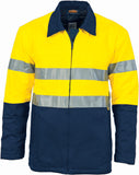 DNC Hi Vis Cotton Drill Jacket with 3M Reflective Tape (3858) Hi Vis Cotton & Bluey Jackets DNC Workwear - Ace Workwear