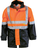 DNC HiVis Two Tone Breathable Rain Jacket with 3M R/ Tape (3867) Hi Vis Cold & Wet Wear Jackets & Pants DNC Workwear - Ace Workwear