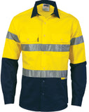 DNC Hi Vis Cool-Breeze Cotton Shirt with 3M 8910 R/Tape - Long Sleeve (3886) Hi Vis Shirts With Tape DNC Workwear - Ace Workwear