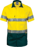 DNC Hi Vis Cool-Breeze Cotton Shirt with 3M 8910 R/Tape - Short Sleeve (3887) Hi Vis Shirts With Tape DNC Workwear - Ace Workwear