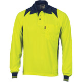 DNC Cool Breathe Action Polo Shirt - Long Sleeve (3894) Hi Vis Polo With Designs DNC Workwear - Ace Workwear
