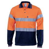 DNC Cool-Breeze Cotton Jersey Polo With CSR R/Tape - Long Sleeve (3916) Hi Vis Polo With Tape DNC Workwear - Ace Workwear