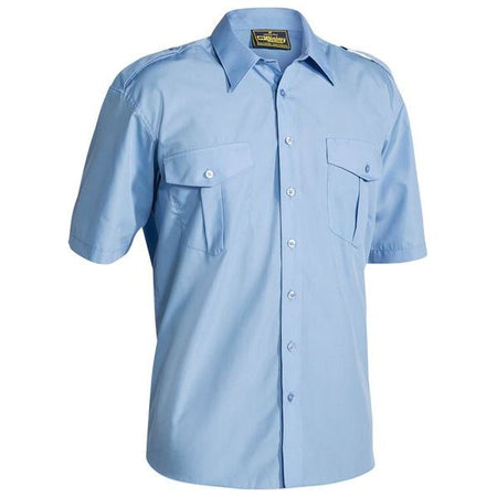 Bisley Mens Epaulette Short Sleeve Shirt (B71526) - Ace Workwear