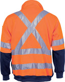 DNC HiVis 1/2 Zip Fleecy with ‘X’ Back & additional Tape on Tail (3930) Hi Vis Half Zip Jumpers DNC Workwear - Ace Workwear