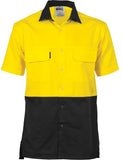 DNC Hi Vis 3 Way Cool-Breeze Cotton Shirt - Short Sleeve (3937) Hi Vis Shirts DNC Workwear - Ace Workwear